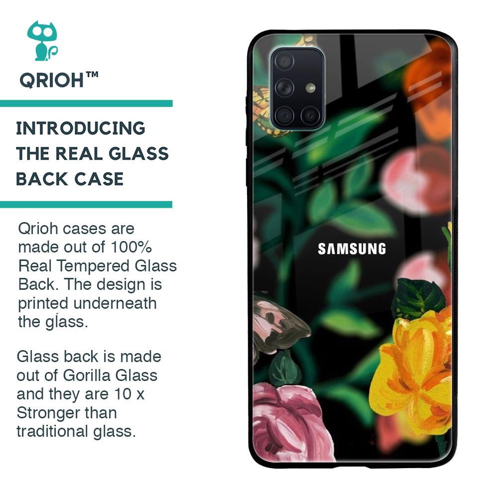 Flowers & Butterfly Glass Case for Samsung Galaxy A71