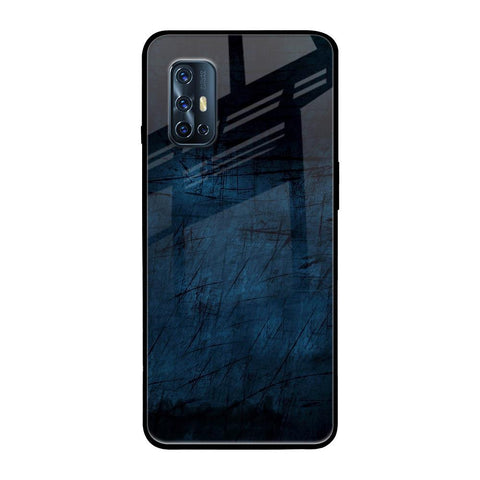 Dark Blue Grunge Vivo V17 Glass Back Cover Online