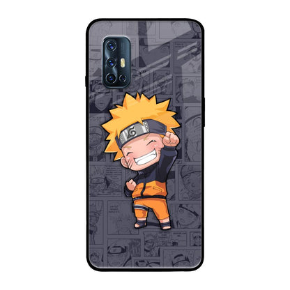 Orange Chubby Vivo V17 Glass Back Cover Online