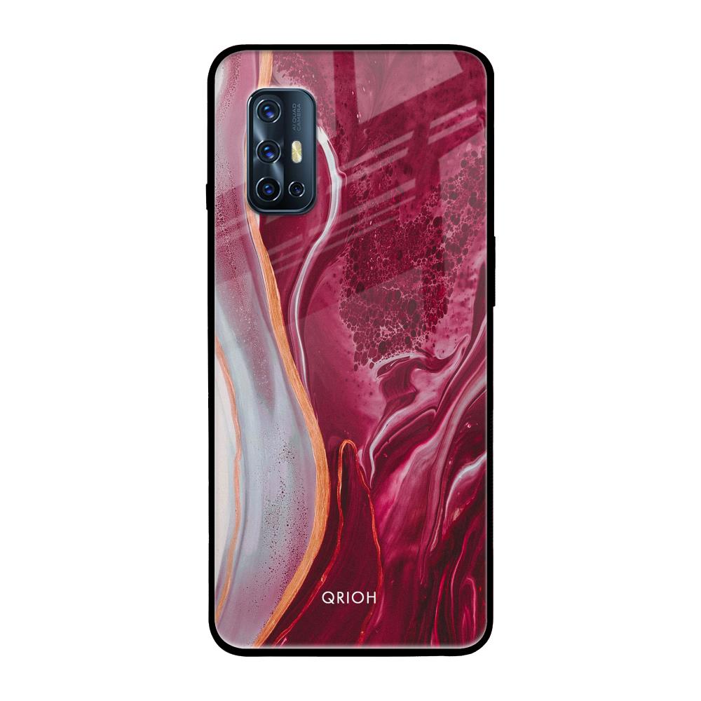 Crimson Ruby Vivo V17 Glass Back Cover Online
