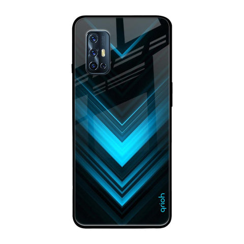 Vertical Blue Arrow Vivo V17 Glass Back Cover Online