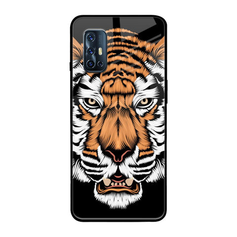 Angry Tiger Vivo V17 Glass Back Cover Online