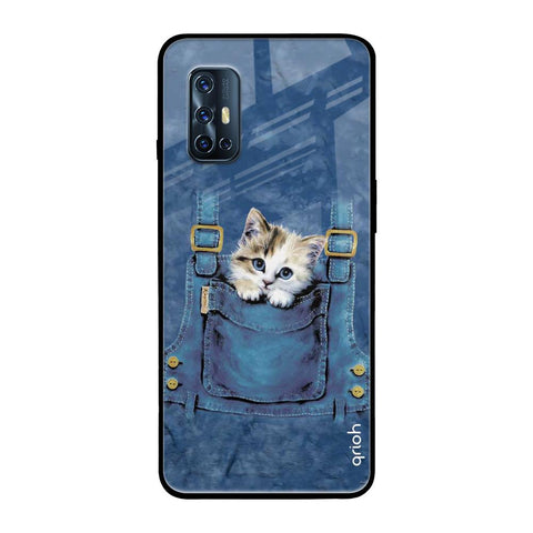 Kitty In Pocket Vivo V17 Glass Back Cover Online