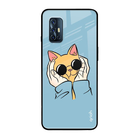 Adorable Cute Kitty Vivo V17 Glass Back Cover Online