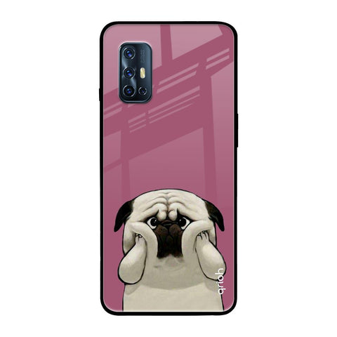 Funny Pug Face Vivo V17 Glass Back Cover Online
