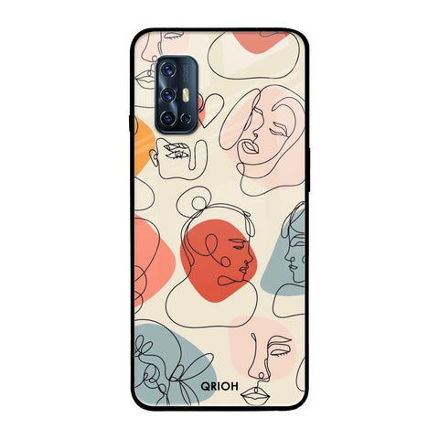 Abstract Faces Vivo V17 Glass Back Cover Online