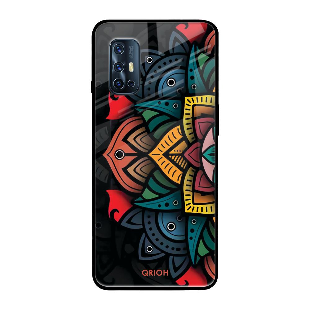Retro Gorgeous Flower Vivo V17 Glass Back Cover Online