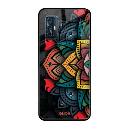 Retro Gorgeous Flower Vivo V17 Glass Back Cover Online