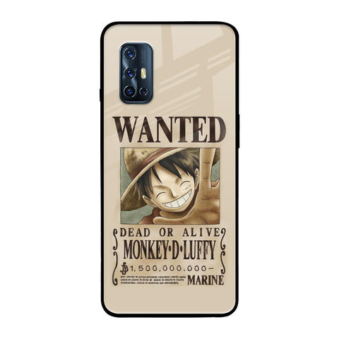 Luffy Wanted Vivo V17 Glass Back Cover Online