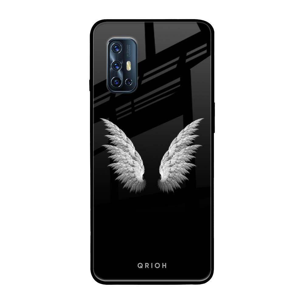 White Angel Wings Vivo V17 Glass Back Cover Online