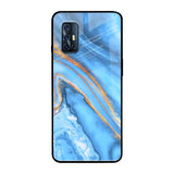 Vibrant Blue Marble Vivo V17 Glass Back Cover Online