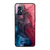 Blue & Red Smoke Vivo V17 Glass Back Cover Online