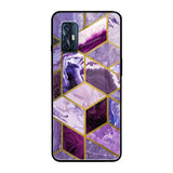 Purple Rhombus Marble Vivo V17 Glass Back Cover Online