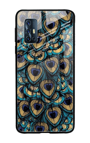 Peacock Feathers Vivo V17 Glass Cases & Covers Online
