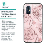 Shimmer Roses Glass case for Vivo V17