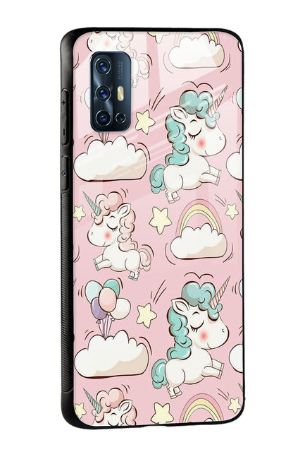 Balloon Unicorn Glass case for Vivo X50 Pro
