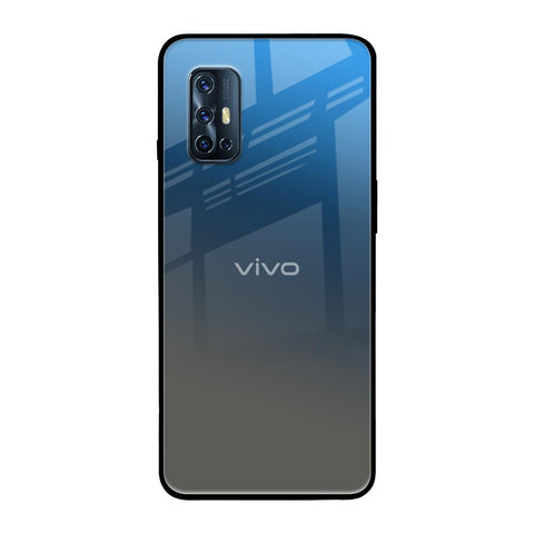 Blue Grey Ombre Vivo V17 Glass Back Cover Online