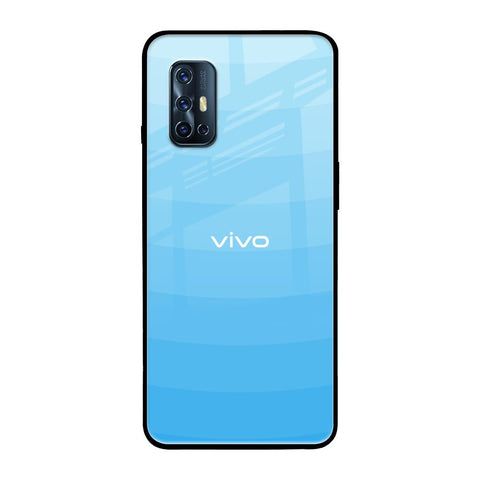 Wavy Blue Pattern Vivo V17 Glass Back Cover Online
