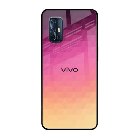 Geometric Pink Diamond Vivo V17 Glass Back Cover Online