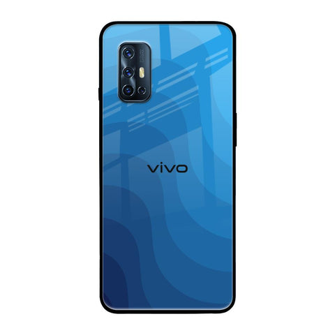 Blue Wave Abstract Vivo V17 Glass Back Cover Online