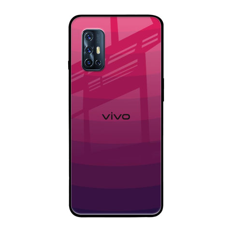 Wavy Pink Pattern Vivo V17 Glass Back Cover Online