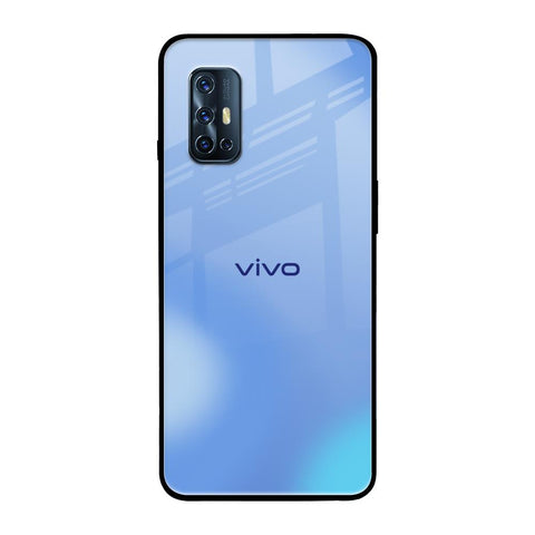 Vibrant Blue Texture Vivo V17 Glass Back Cover Online