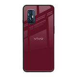 Classic Burgundy Vivo V17 Glass Back Cover Online