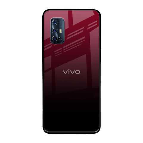 Wine Red Vivo V17 Glass Back Cover Online