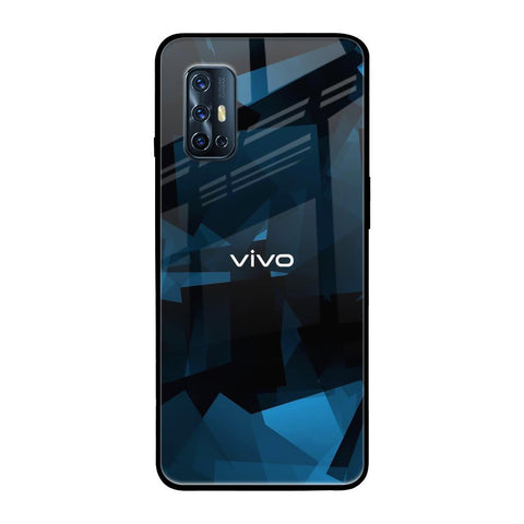 Polygonal Blue Box Vivo V17 Glass Back Cover Online