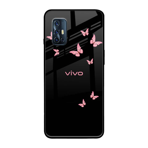 Fly Butterfly Vivo V17 Glass Back Cover Online