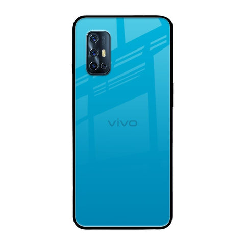 Blue Aqua Vivo V17 Glass Back Cover Online
