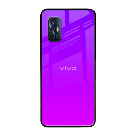 Purple Pink Vivo V17 Glass Back Cover Online