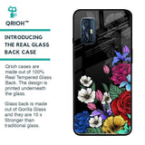 Rose Flower Bunch Art Glass Case for Vivo V17