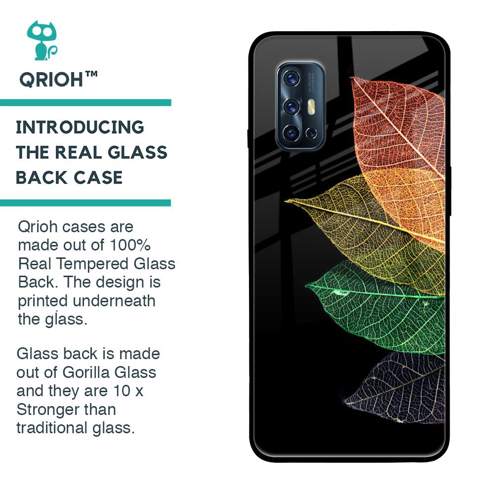 Colorful Leaves Glass Case for Vivo V17