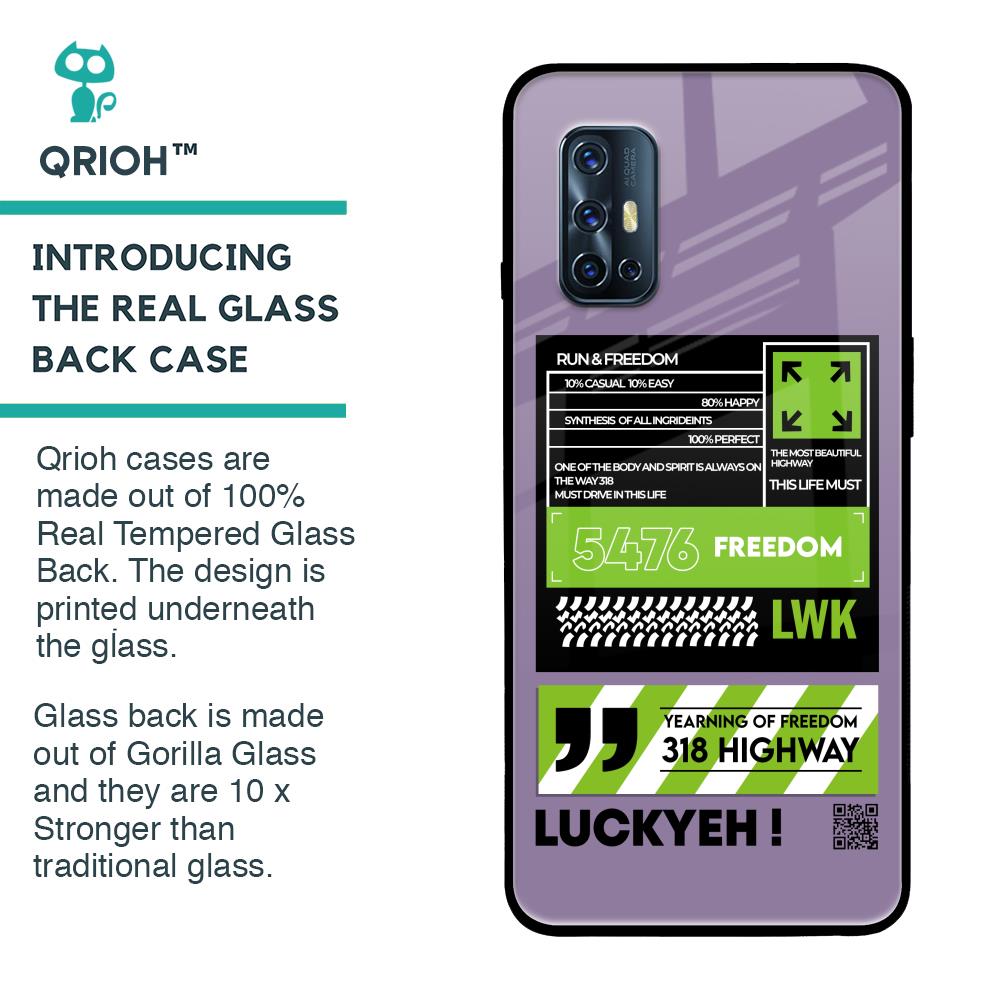 Run & Freedom Glass Case for Vivo V17