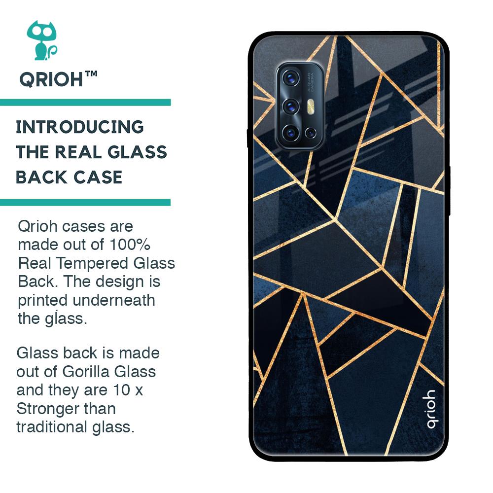Abstract Tiles Glass case for Vivo V17