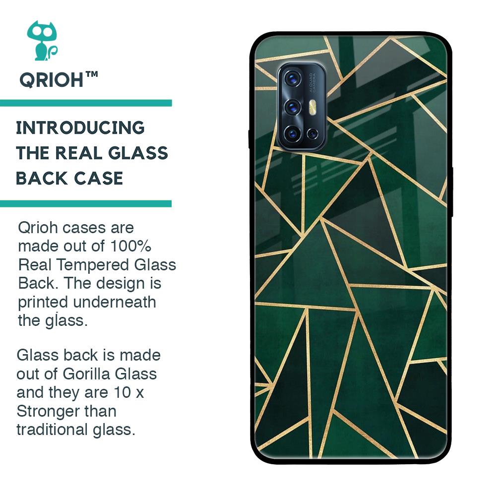 Abstract Green Glass Case For Vivo V17