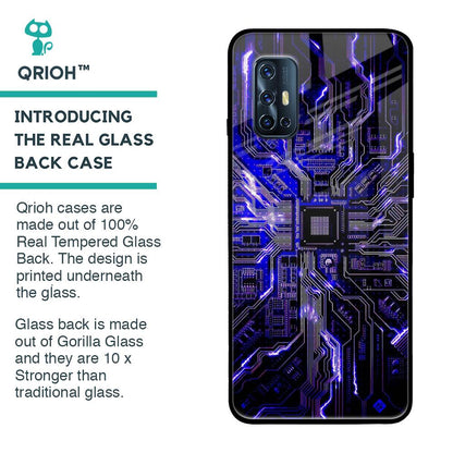 Techno Color Pattern Glass Case For Vivo V17