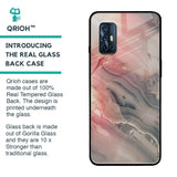 Pink And Grey Marble Glass Case For Vivo V17