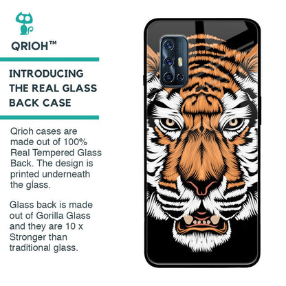 Angry Tiger Glass Case For Vivo V17