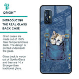 Kitty In Pocket Glass Case For Vivo V17
