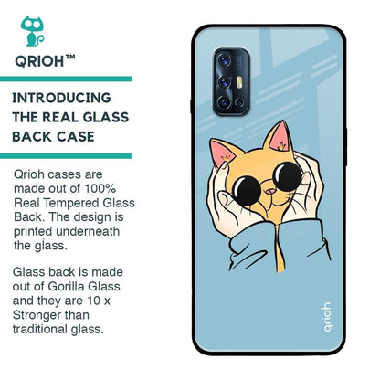Adorable Cute Kitty Glass Case For Vivo V17