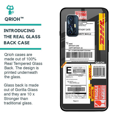 Cool Barcode Label Glass case For Vivo V17