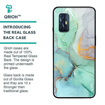 Green Marble Glass case for Vivo V17