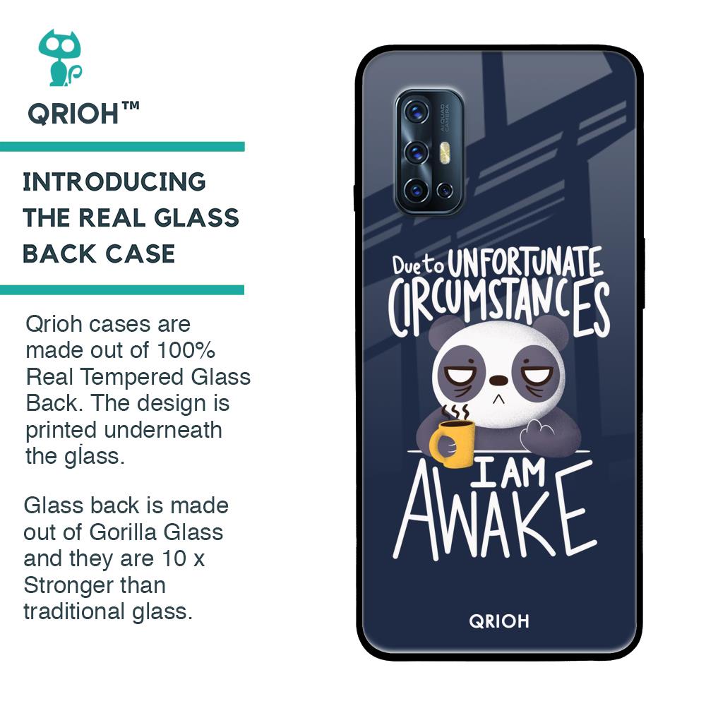 Struggling Panda Glass Case for Vivo V17