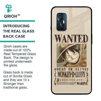 Luffy Wanted Glass Case for Vivo V17