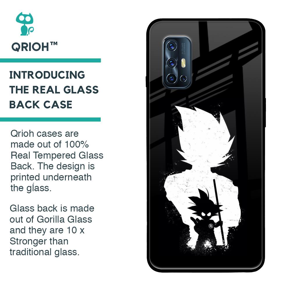 Monochrome Goku Glass Case for Vivo V17