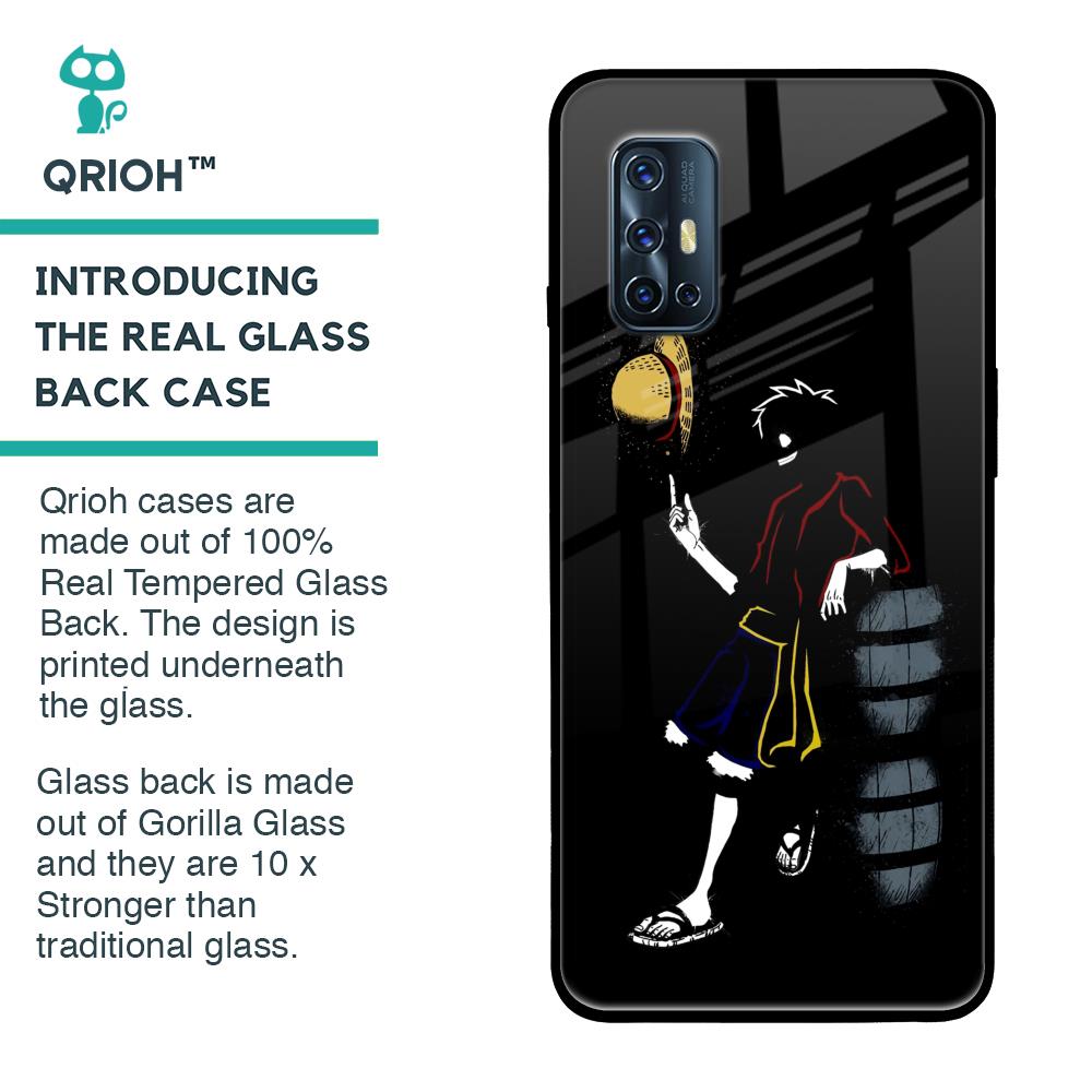 Luffy Line Art Glass Case for Vivo V17
