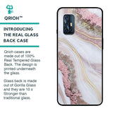 Pink & Gold Gllitter Marble Glass Case for Vivo V17