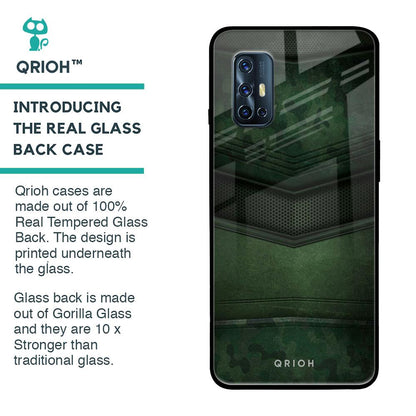 Green Leather Glass Case for Vivo V17
